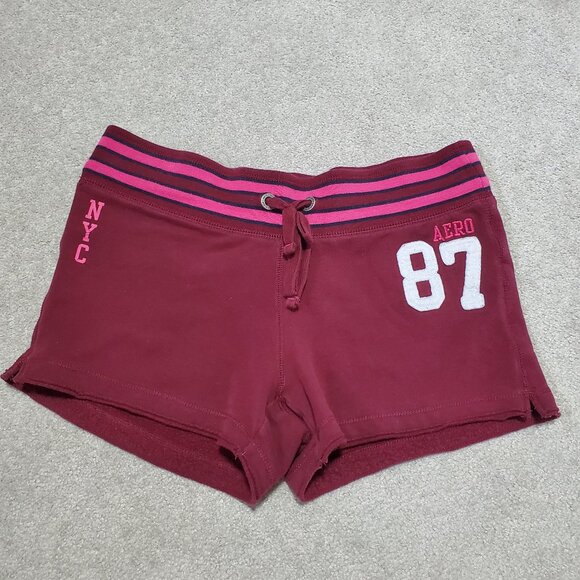 Aeropostale Pants - AEROPOSTALE Low Rise Track Sweat Shorts 3" 2012 Fleece Line Stretch Women Medium